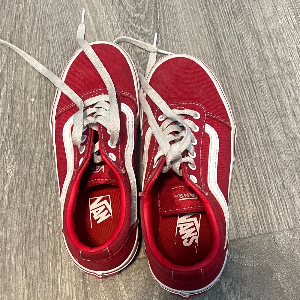 Vans Classic Red and White Lace-Up Shoes